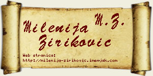 Milenija Ziriković vizit kartica